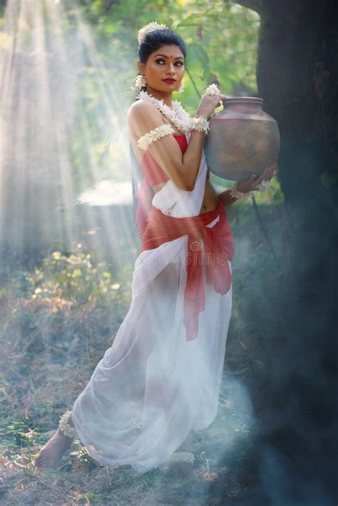 Indian Woman Mythological Character Shakuntala Wearing Attire from the ...