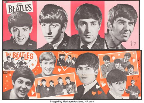 Vintage Beatles posters by Dell, 1964