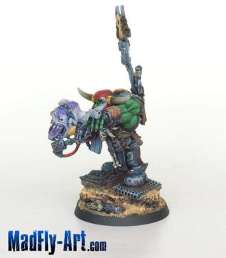 Ork Warboss with Attack Squig – MadFly-Art Miniature Painting Studio