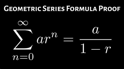 Prove the Infinite Geometric Series Formula: Sum(ar^n) = a/(1 - r) | Geometric series, Series ...