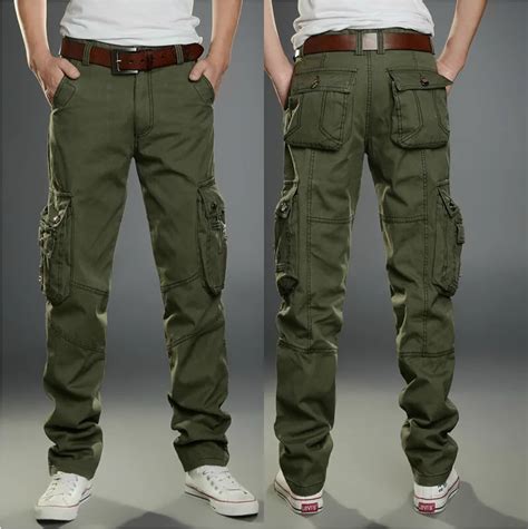 New Casual Men Cargo Pants Slim multi pockets Men Pants Three colors available Fashion Cargo ...