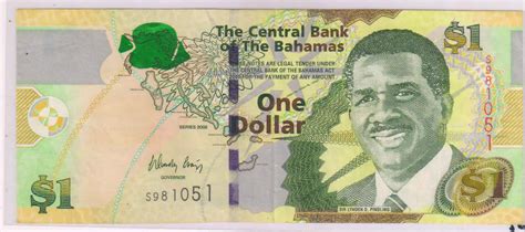 Bahamas - 1 dollar 2008 used currency note - KB Coins & Currencies