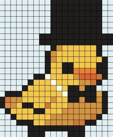 Fancy Duck Pearler in 2022 | Pixel art grid, Easy pixel art, Pixel art