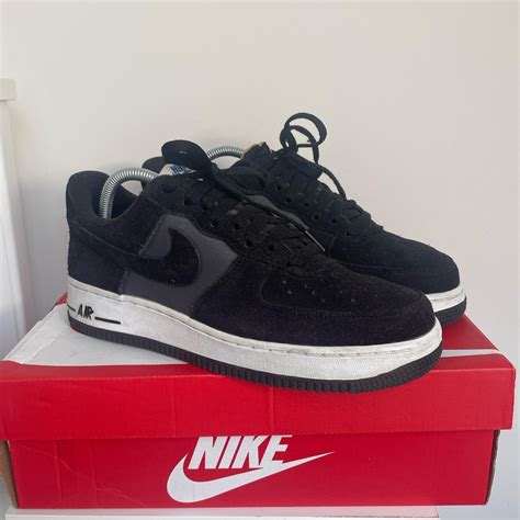 Air Force 1 Suede black and white Size 7 worn a... - Depop