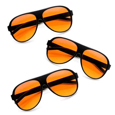 3 Pairs Pilot Light Blocker Sunglasses Amber Lens Driving Glasses ...