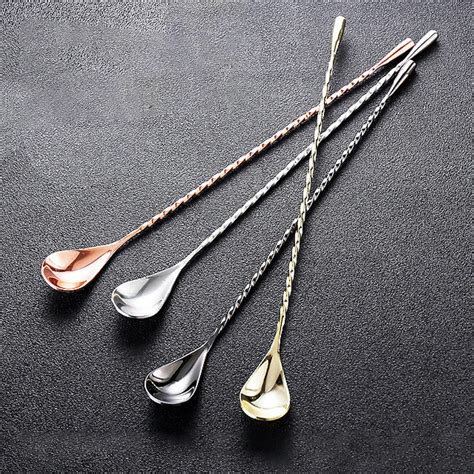 Bar Spoons Stainless Steel Mixing Spoon 30cm Spiral Shape Bar Cocktail Shaker Spoon Bar Tools ...