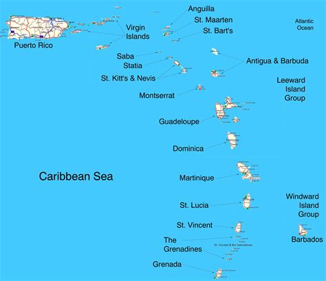 Map Of Eastern Caribbean Islands - Large World Map