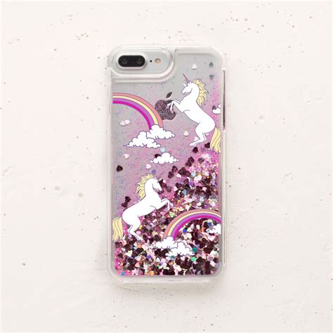 Liquid Glitter Unicorns iPhone Case Moving Glitter Rainbow