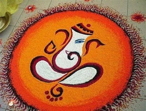 Latest Ganesh Rangoli Designs, Ideas And Pictures For 2021