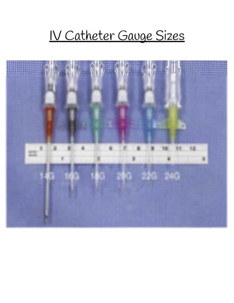 Intravenous Catheter Sizes