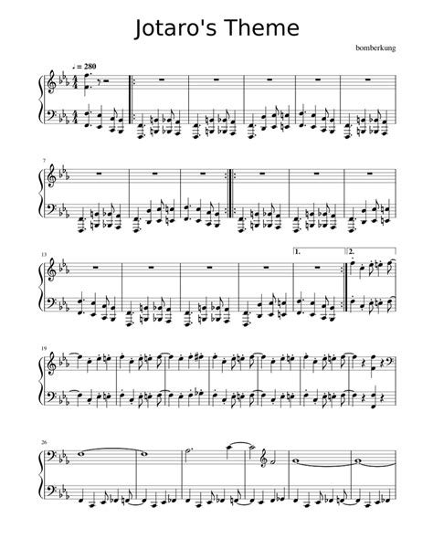 jotaro theme Sheet music for Piano (Solo) | Musescore.com