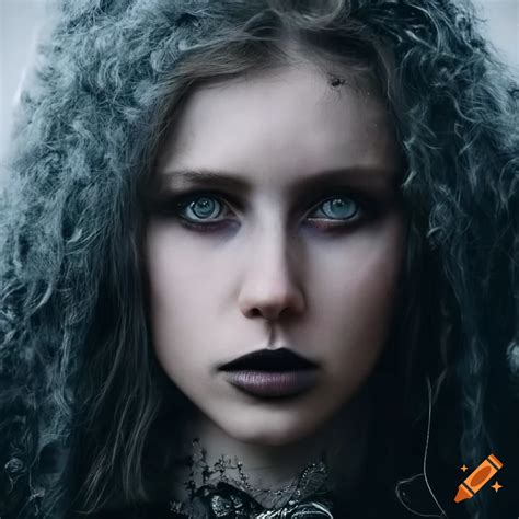 Young gothic nordic woman in medieval costume on Craiyon