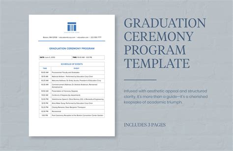 Graduation Ceremony Program Template - Download in Word, Google Docs ...