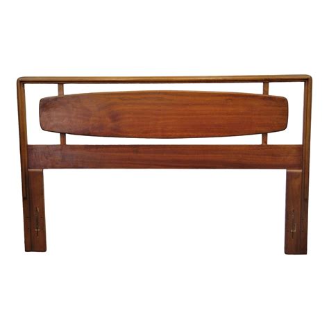 Mid Century Modern Walnut Surfboard Queen Size Headboard | Chairish