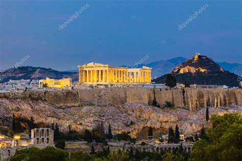 View on Acropolis at night Stock Photo by ©sborisov 11708277