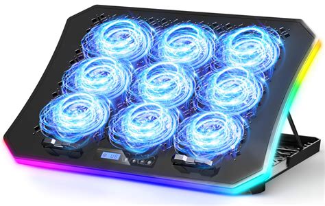 Buy KeiBnUpgraded Gaming Laptop Cooler Pad with 9 Quiet RGB Fans ...