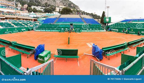 Clay Tennis Court Prepared for the Monte-Carlo Rolex Masters Finals Editorial Photo - Image of ...