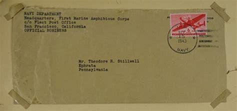 1943 Letter from U.S. Marine Corps General Alexander Vandegrift, Medal ...