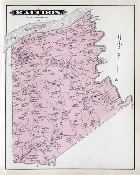 1876 Map of Raccoon Township Beaver County Pennsylvania - Etsy