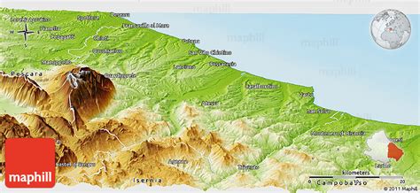 Physical Panoramic Map of Chieti