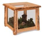 Rustic Log Display End Table from DutchCrafters Amish Furniture