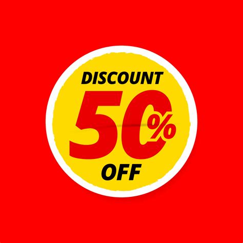 Discount 50 percent Off tag sticker vector, template design for sale product promotion 16266505 ...