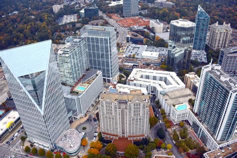 Aerial View of Downtown Atlanta Stock Image - Image of traffic, skyline ...