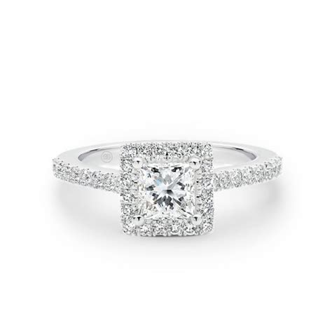 Princess Cut Halo Diamond Engagement Ring - Gregory Jewellers