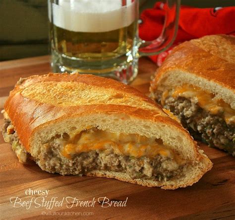 Cheesy Beef Stuffed French Bread - Wildflour's Cottage Kitchen