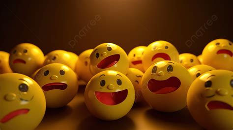 Love And Happiness Expressed Through 3d Rendered Emoji Faces Background, Reaction, Humor ...