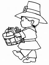 Kids Printable Pilgrim Coloring Pages For Thanksgiving sketch template