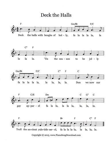 Deck The Halls Lyrics - Deck the Halls | Lyrics, Chords and Lead Sheet ...