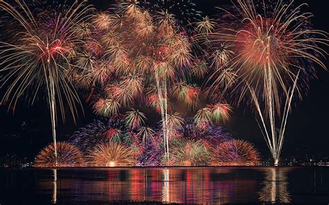 Fireworks, night sky, fireworks shows, multi-colored fireworks against ...