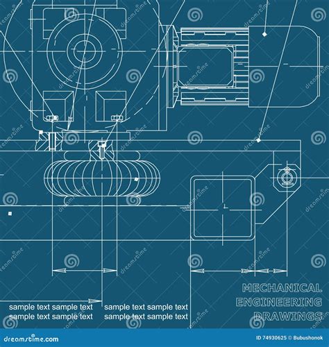 Mechanical Engineering Drawing Stock Vector - Illustration of mechanism, construct: 74930625