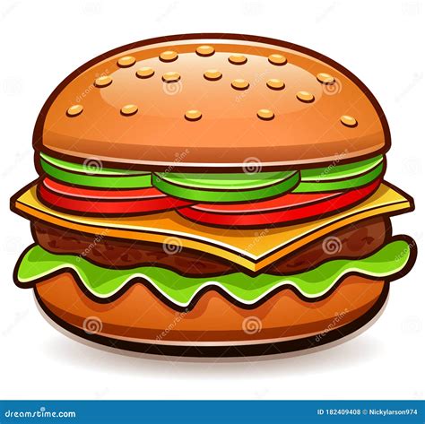 Vector Burger Isolated Cartoon Design Stock Vector - Illustration of ...