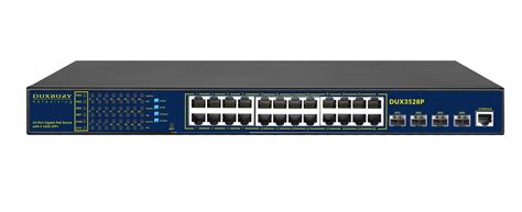 AI Series DUX3528PX 24-Port Layer 3 PoE+ Managed Gigabit Switch with 4 ...