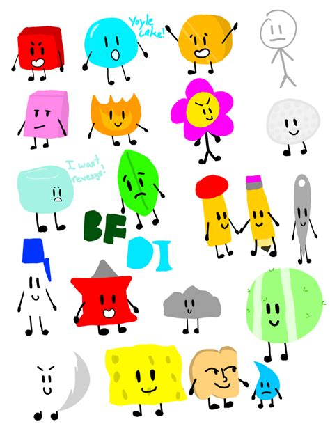 BFDI Characters Pin