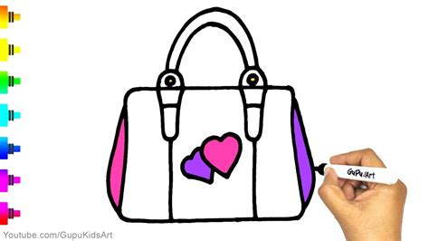 Handbag drawing for kids | How to Draw a Handbag easy - YouTube