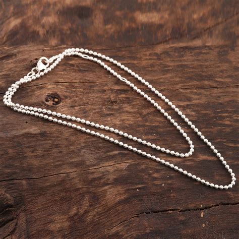 Sterling Silver Ball Chain Necklace from India - Simple Appeal | NOVICA