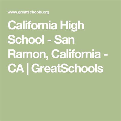 California High School - San Ramon, California - CA | GreatSchools ...