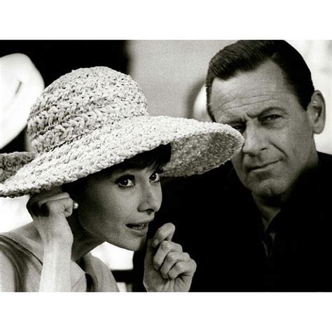 William Holden and Audrey Hepburn photographed during the production of Paris When it Sizzles ...