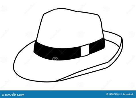 Women Fashion Summer Hat Cartoon in Black and White Stock Vector - Illustration of pretty ...