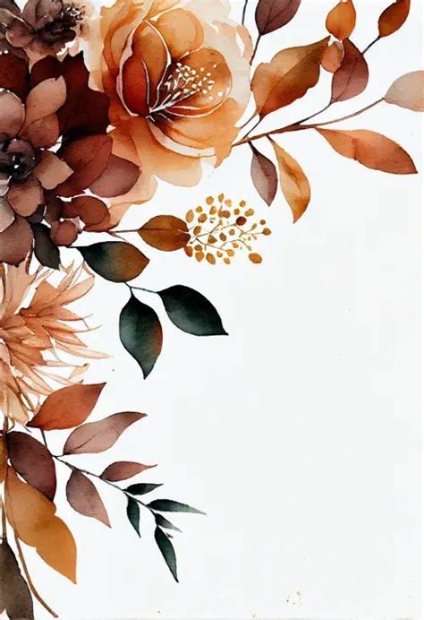 Free Watercolor Brown Flower on White Background Image | Brown flowers ...