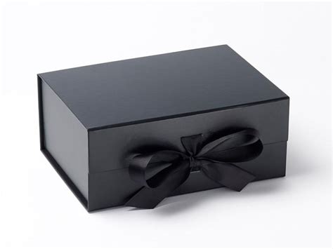 Luxury Folding Black A5 Gift Hamper Box with magnet snap shut closure - FoldaBox USA