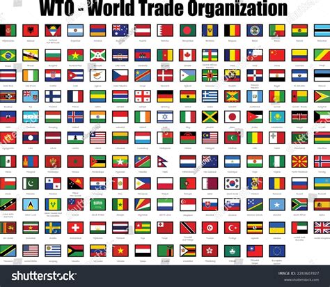 Wto World Trade Organization Flag Members Stock Vector (Royalty Free ...