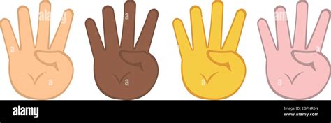 Vector illustration of cartoon hands counting to four or showing 4 fingers Stock Vector Image ...