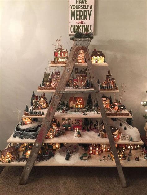 Dept. 56 Christmas Village Ladder Display | Christmas Ideas ... #farmhouseh… | Diy christmas ...