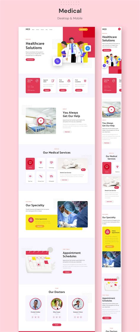 ELEVEN - Responsive Landing Pages - Figma Resources | Best landing page design, Medical website ...