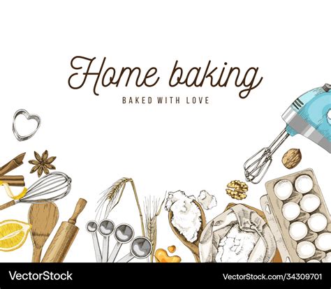 Hand drawn baking background Royalty Free Vector Image