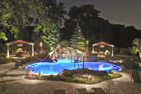 Pool, Pond and Waterfall Lighting | Outdoor Accents Lighting | Waterfall lights, Pond waterfall ...